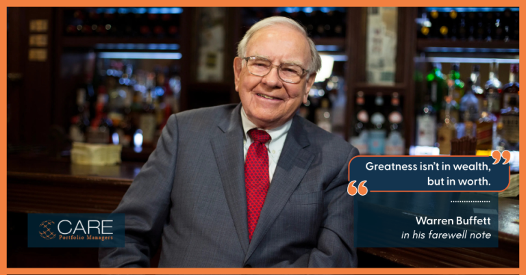 Warren Buffett Farewell note: " Greatness isnt in wealth, But in Worth"